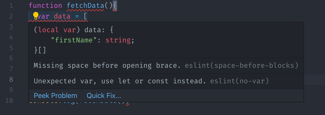 ESLint errors