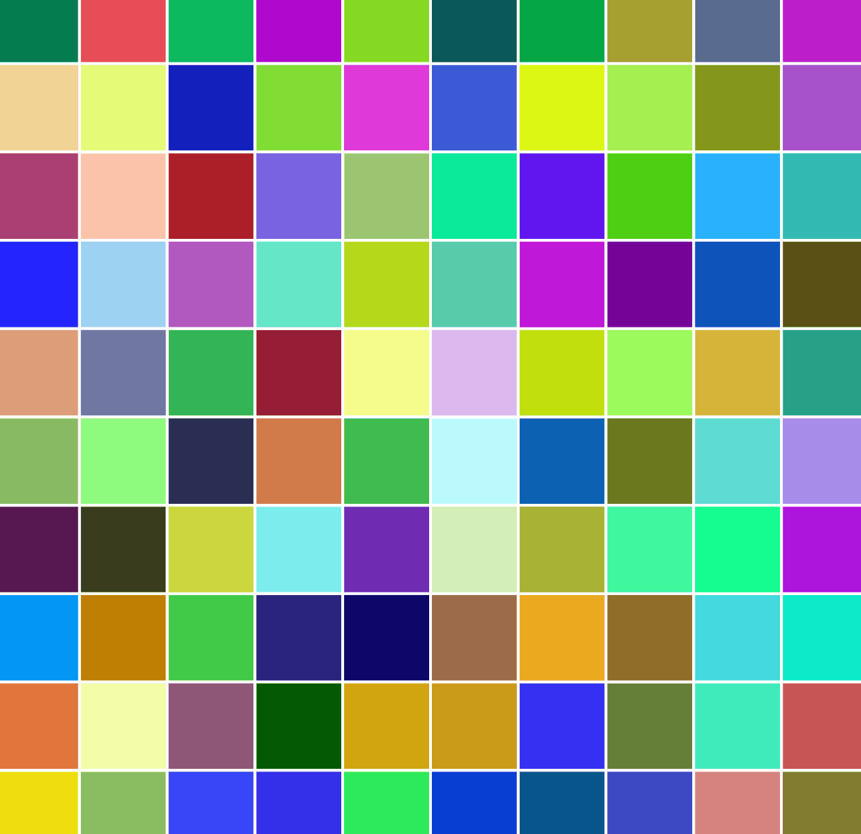 50 Shades of random colors