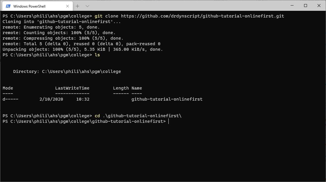 Clone an existing repository on local drive
