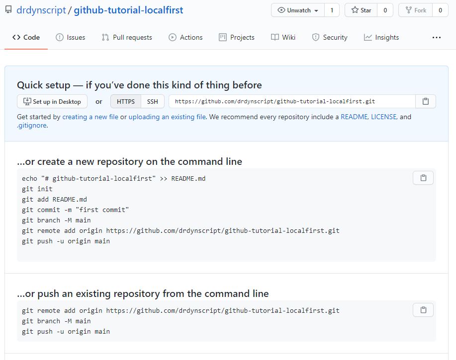 Repository created on GitHub local first