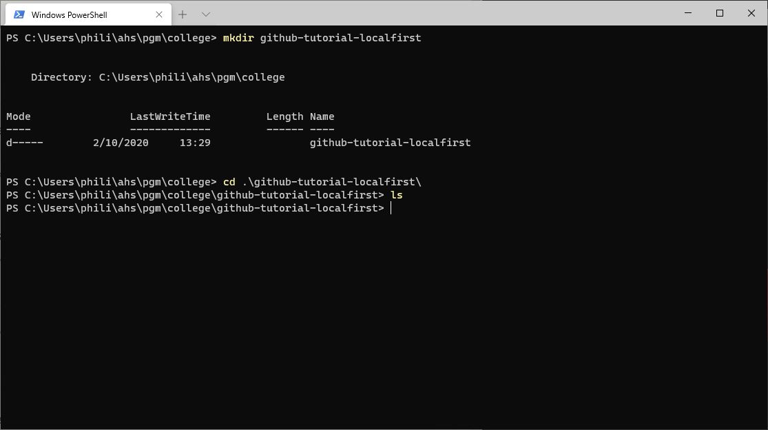 Local folder created