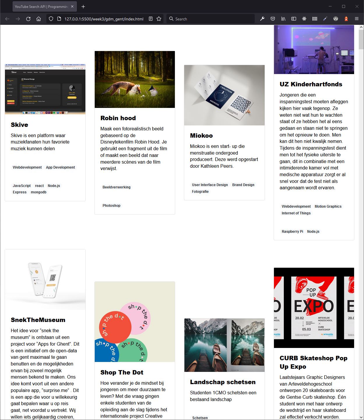 Eindresultaat GDM.gent cases in de webbrowser