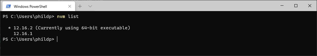 nvm: oplijsten node.js versies