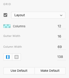 Grid Adobe XD